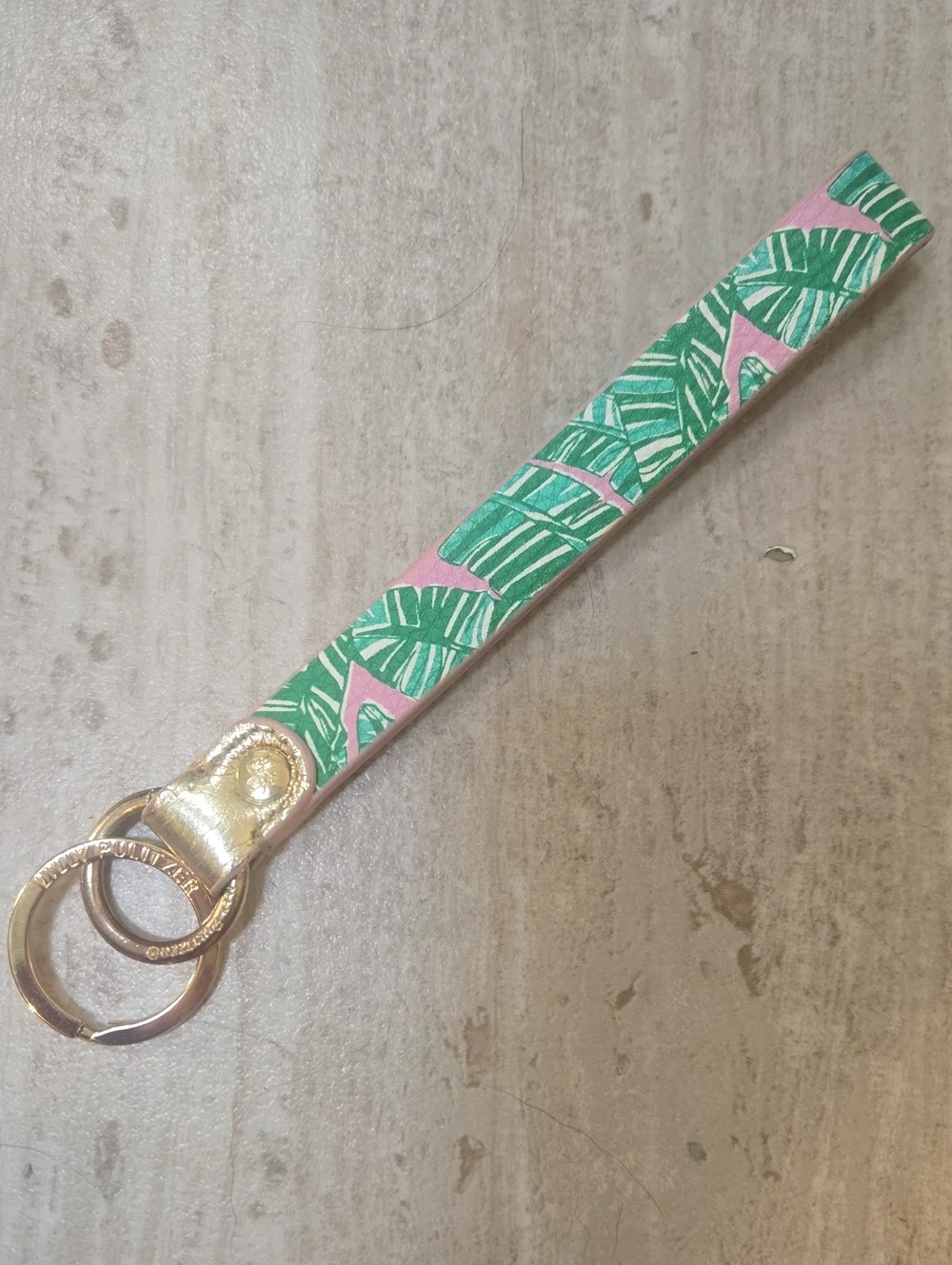 Lilly Pulitzer Green/Pink Design Strap Wrist Keychain